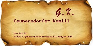 Gaunersdorfer Kamill névjegykártya