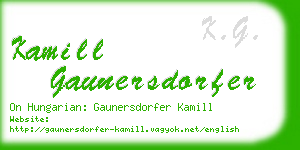 kamill gaunersdorfer business card
